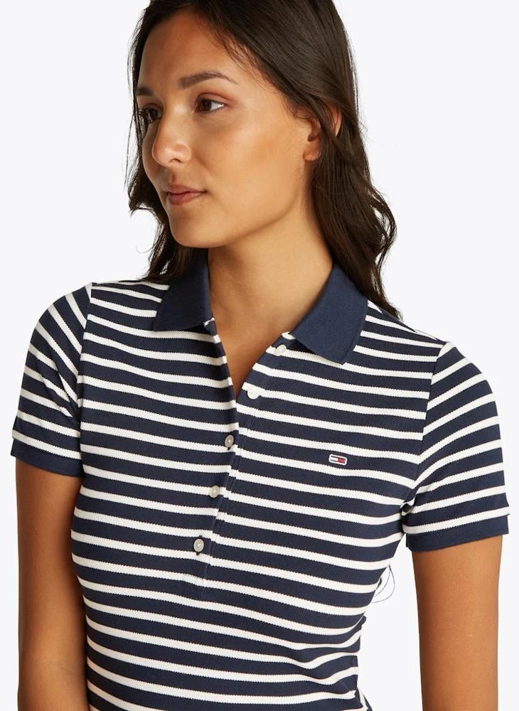 تومي جينز Striped Polo Dress