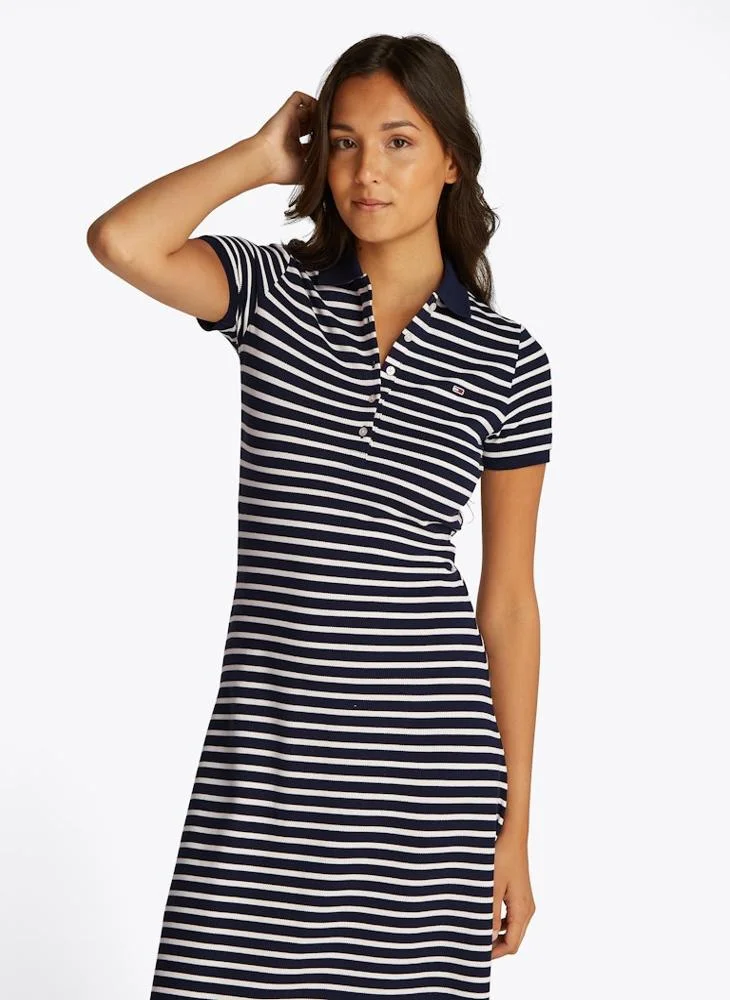 تومي جينز Striped Polo Dress