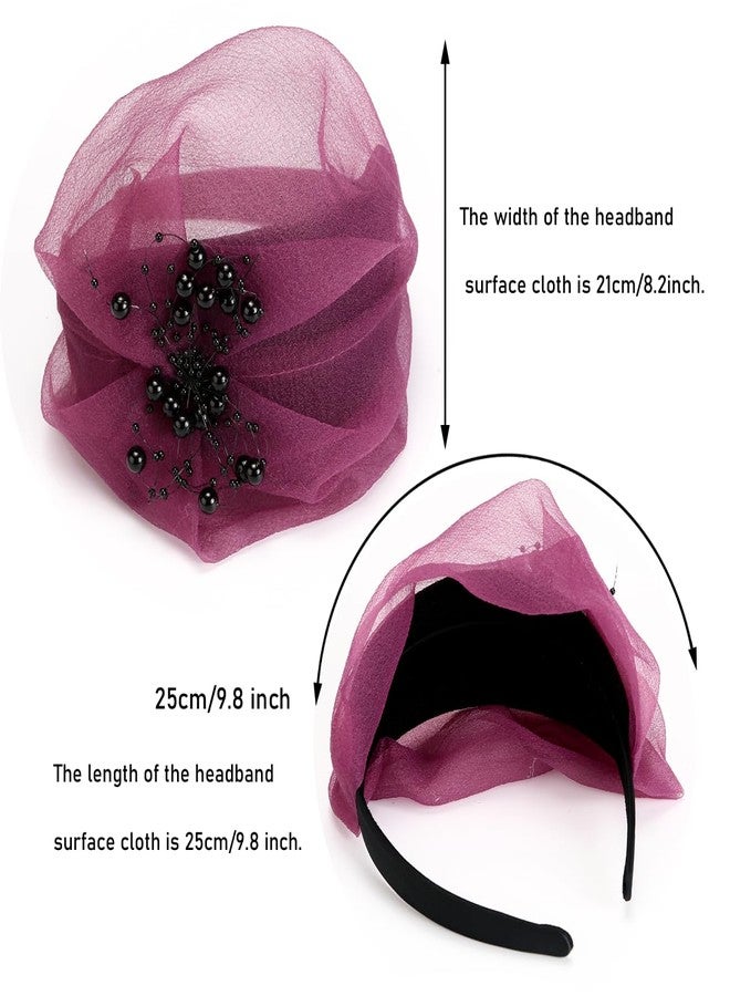 LONEEDY Fascinator Half Beret Hat Headband for Women,Cute and Elegant Hairband for Girls Dance Party Hair Accessories (Mixed colors 2) - Image 2