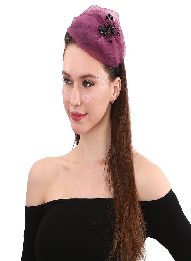 LONEEDY Fascinator Half Beret Hat Headband for Women,Cute and Elegant Hairband for Girls Dance Party Hair Accessories (Mixed colors 2) - Image 5