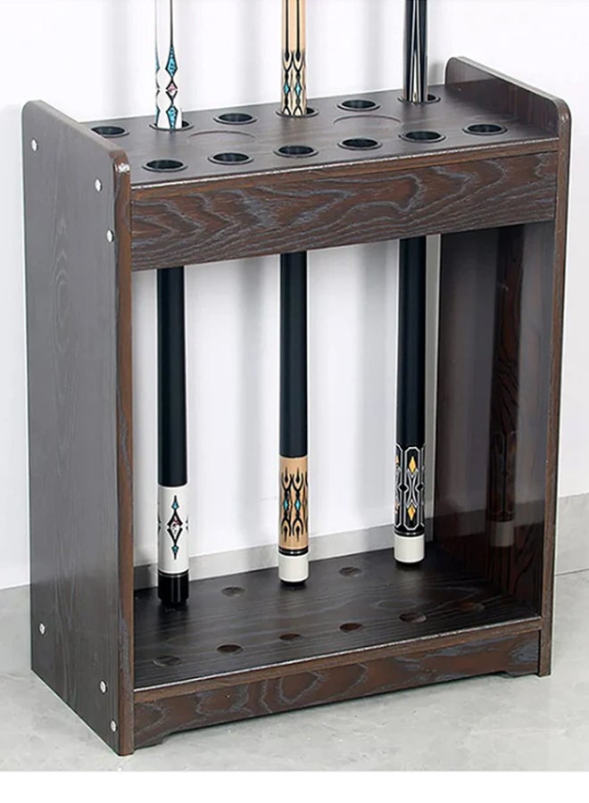 Max Strength Wooden 12 Hole Snooker Cue Rack Premium Wall-Mounted Organizer for Billiard Sticks (Rack Only)