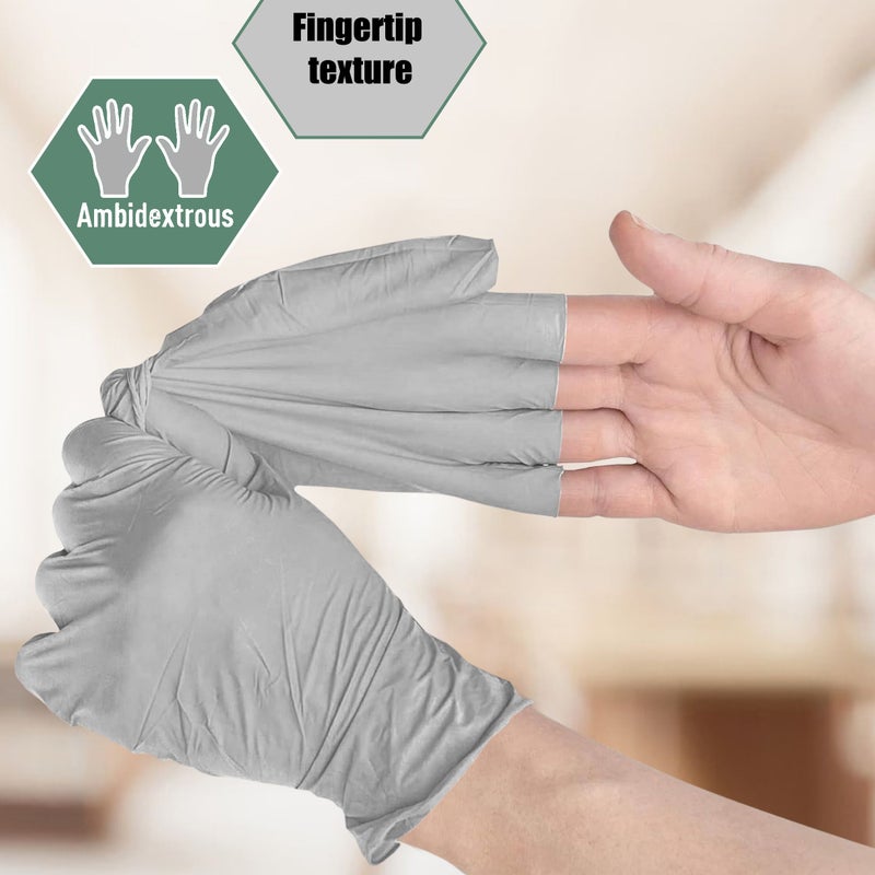 Gray Nitrile Gloves Size S 10pcs Latex Free Dustproof for Home Cleaning Kitchen Dishwashing Bathroom Pet Nail Art Hairdressing High Elasticity - Image 5