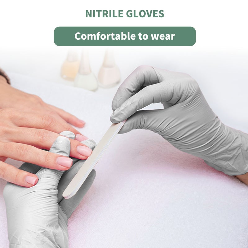 Gray Nitrile Gloves Size S 10pcs Latex Free Dustproof for Home Cleaning Kitchen Dishwashing Bathroom Pet Nail Art Hairdressing High Elasticity - Image 2
