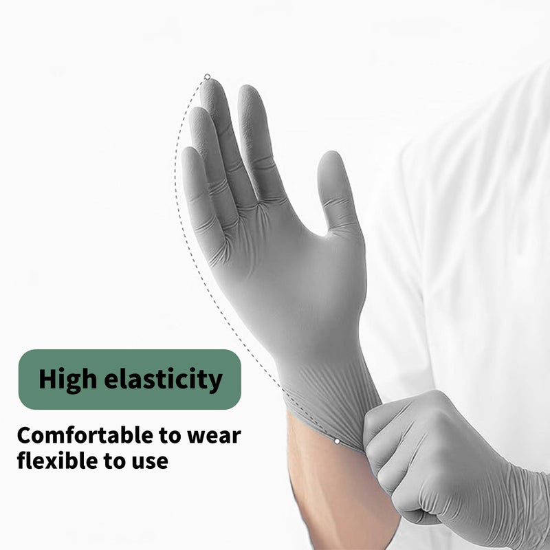 Gray Nitrile Gloves Size S 10pcs Latex Free Dustproof for Home Cleaning Kitchen Dishwashing Bathroom Pet Nail Art Hairdressing High Elasticity - Image 4