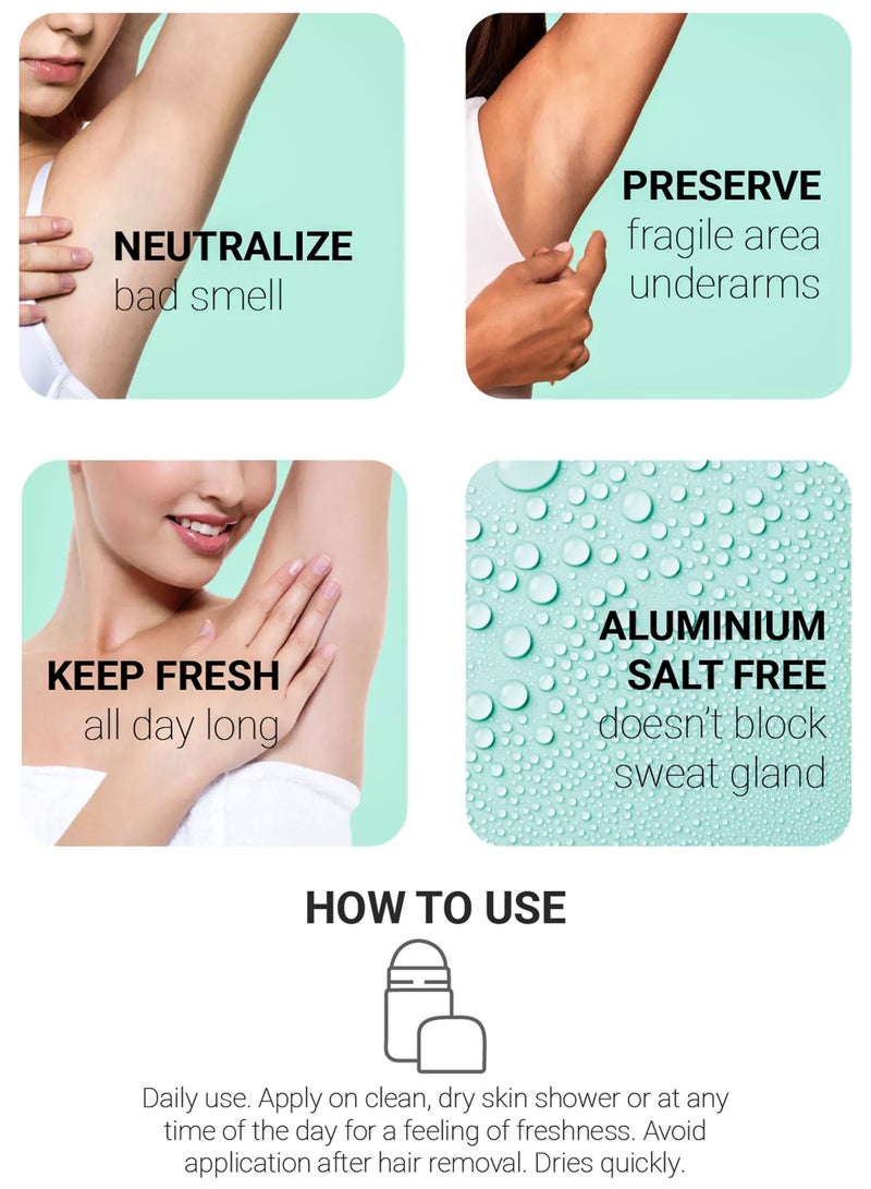 gamarde Floral Bouquet Gentle Roll-On Deodorant 50ml Certified Organic & Vegan Aluminum-Free, Odor Neutralizing, Soothing & Moisturizing with Aloe Vera & Organic Mallow For Delicate & Sensitive Skin Made in France - Image 2