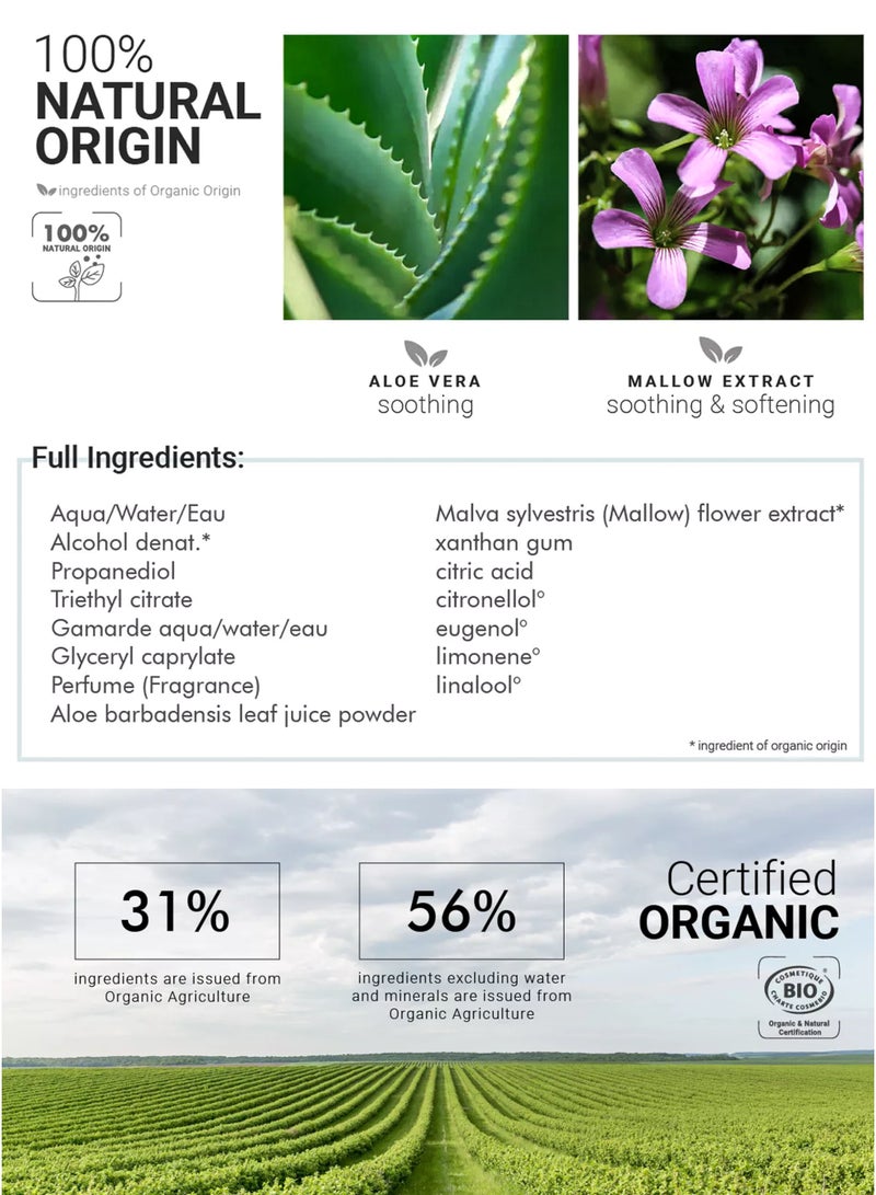 gamarde Floral Bouquet Gentle Roll-On Deodorant 50ml Certified Organic & Vegan Aluminum-Free, Odor Neutralizing, Soothing & Moisturizing with Aloe Vera & Organic Mallow For Delicate & Sensitive Skin Made in France - Image 5