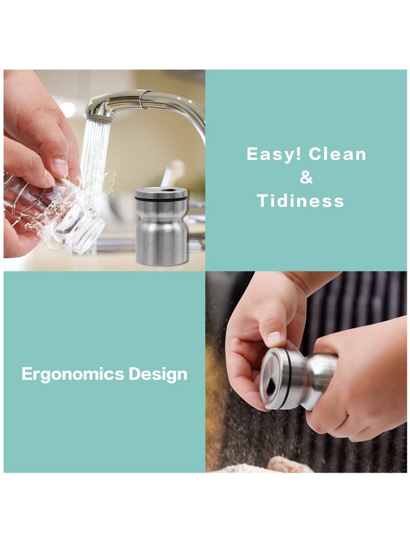 SOLARAE 2PCS Salt and Pepper Shakers Set by Premium Salt Shaker with Adjustable Pour Holes-Kosher Salt Shaker with Food Grade Stainless Steel - Image 4