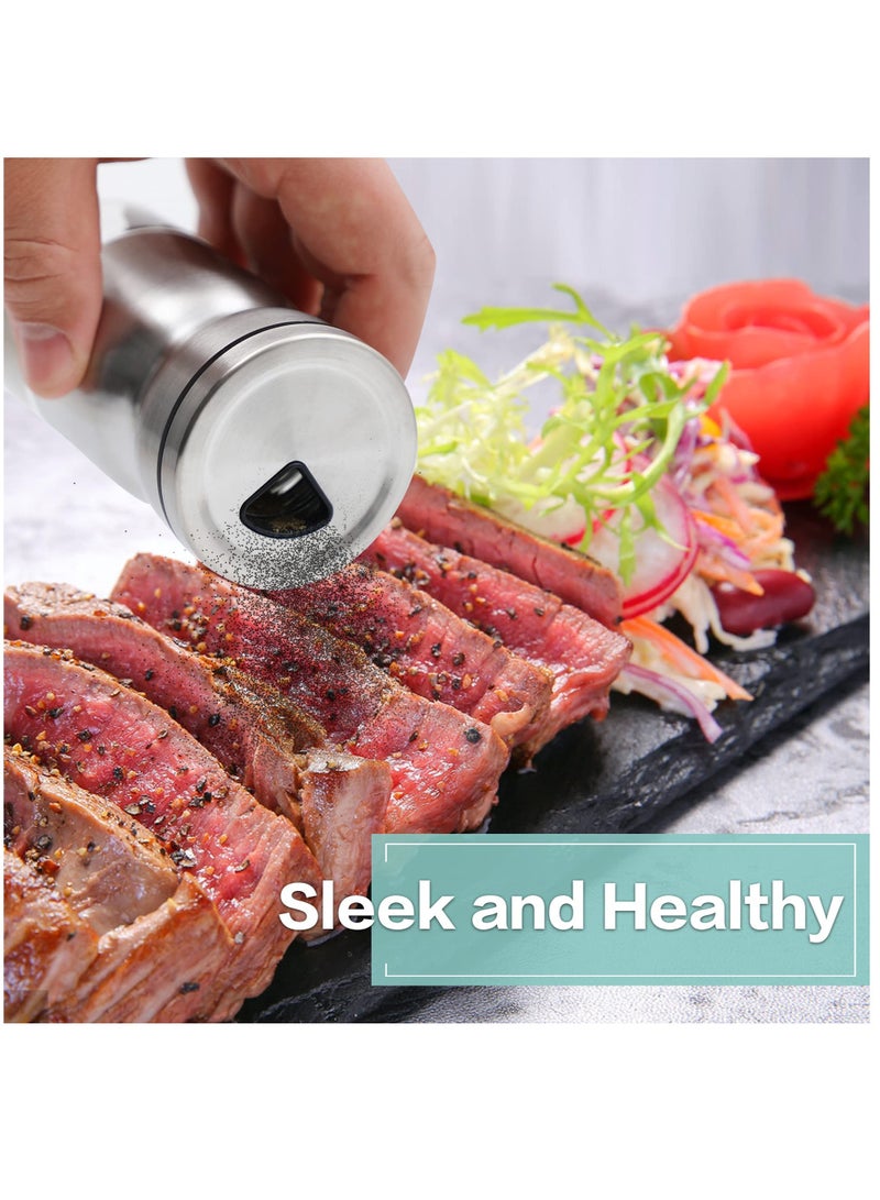 SOLARAE 2PCS Salt and Pepper Shakers Set by Premium Salt Shaker with Adjustable Pour Holes-Kosher Salt Shaker with Food Grade Stainless Steel - Image 5