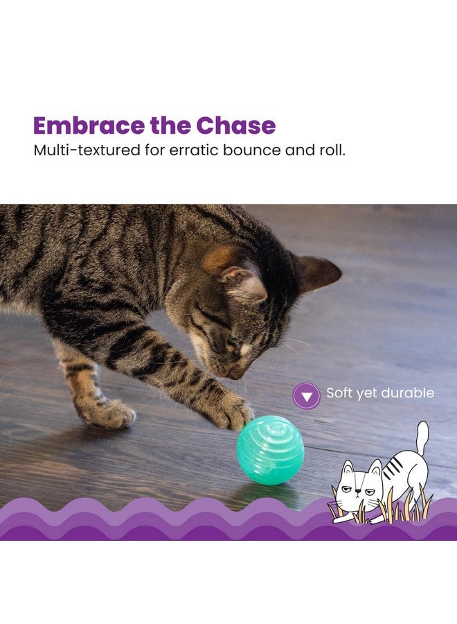 مراحل القطط لعبة قطط تفاعلية على شكل كرة محشوة بالمكافآت من كات ستيجز، لون أخضر - Image 4