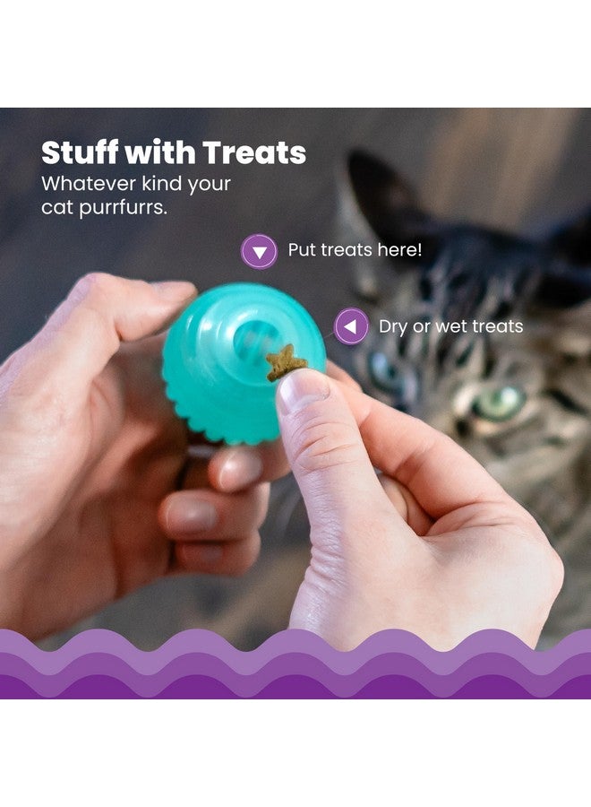 مراحل القطط لعبة قطط تفاعلية على شكل كرة محشوة بالمكافآت من كات ستيجز، لون أخضر - Image 3