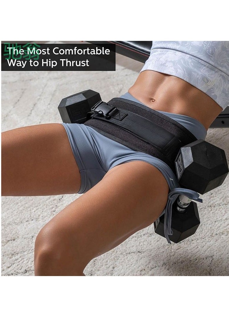 Generic - Hip Thrusting Belt - Lunge, Hip Bridge, Flexion and Glute Workout with any weight - Easy to set up for hip thrusting with dumbbells, Reinforced Lightweight Dumbbell Belt for home gyms! - Image 1
