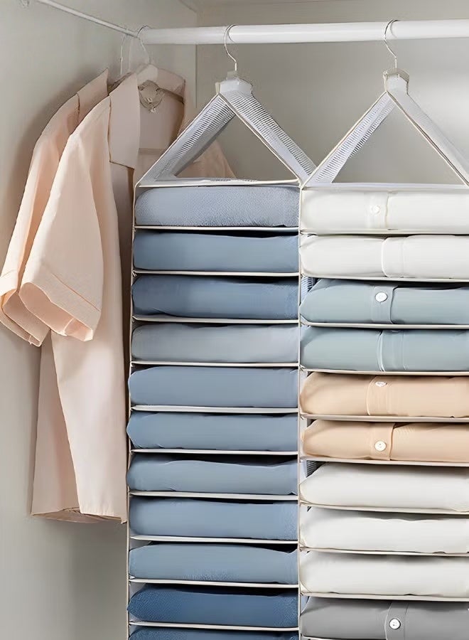 شنق الخزانة المنظمين والتخزين,12 رف خزانة شنق الرفوف التخزين,منظم الملابس,بنطلون شنق بنطلون,رمادي,, - Image 3