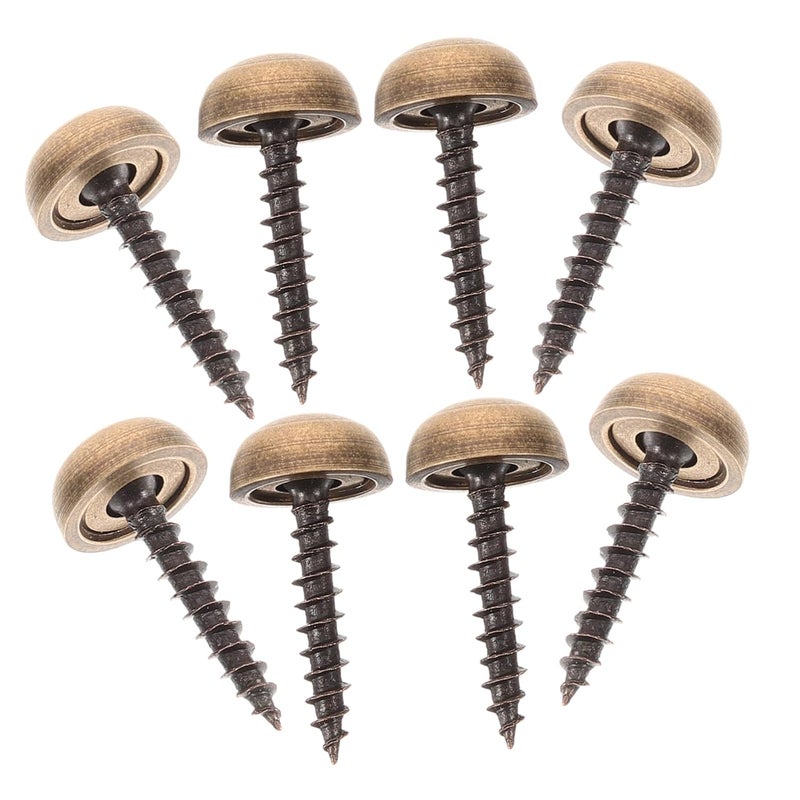 جارنيك غارنيك (): 8 قطع من أغطية البراغي الزخرفية مع براغي ذاتية التثبيت، بلون نحاسي، لتثبيت المرايا والأثاث واللافتات الزجاجية - Image 1