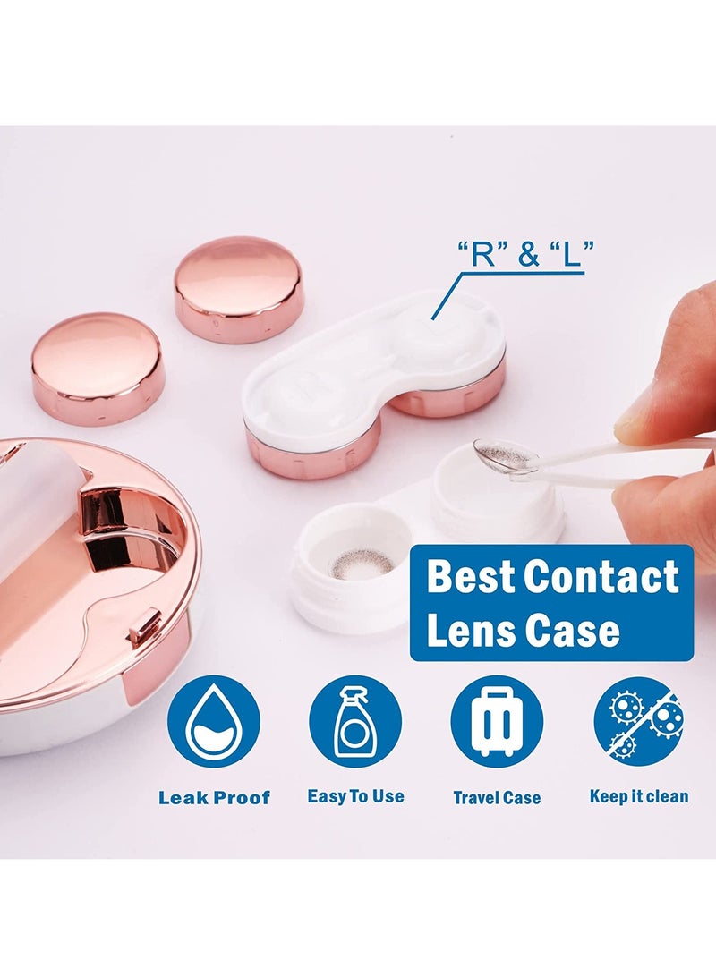 Barakah Contact Lens Case, Contact Lens Travel Kit with Cleaner Washer, Portable Contact Box with Mirror, Contact Lens Travel Case, Portable Contact Lens Container Soak Storage Kit for Travel Home 2 PCS - Image 2