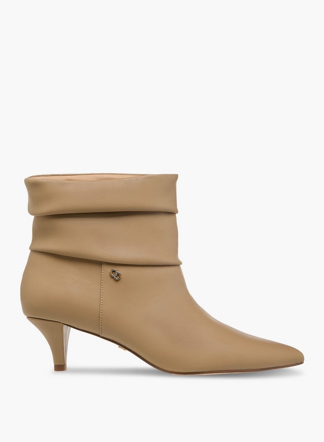 Celeste Women's Ruched Detail Ankle Boots with Kitten Heels - Image 1