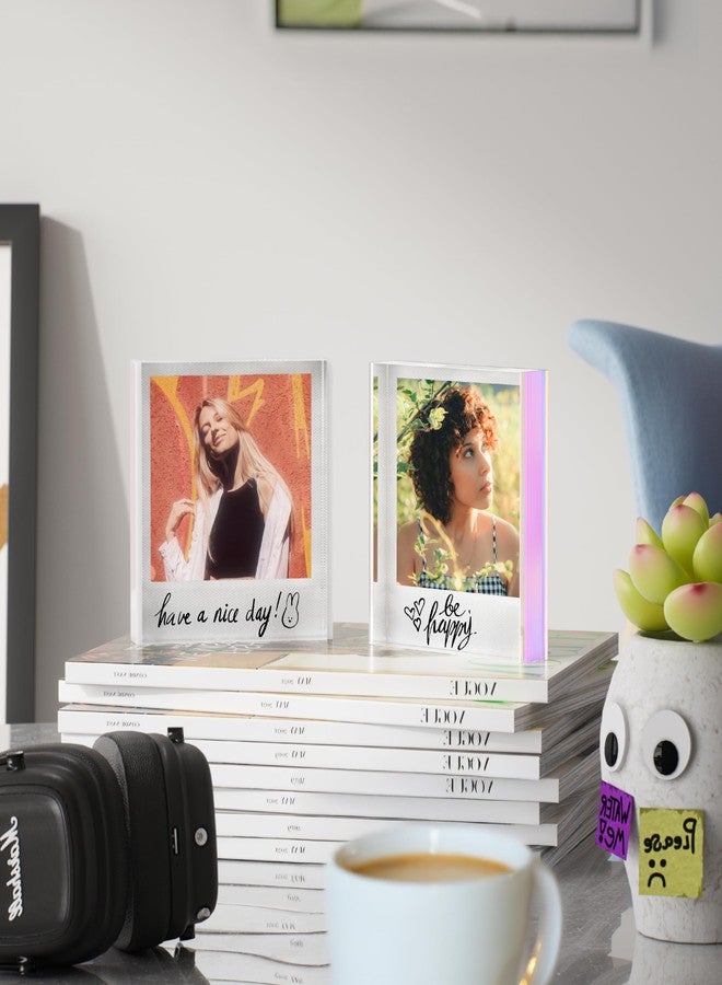 WINKINE Polaroid Frame - Acrylic Picture Frame for Polaroid i-Type/600/SX-70 Film, 4.2'' x 3.5'' Photo Display Instax Film Display for Countertop, Tabletop - Image 4