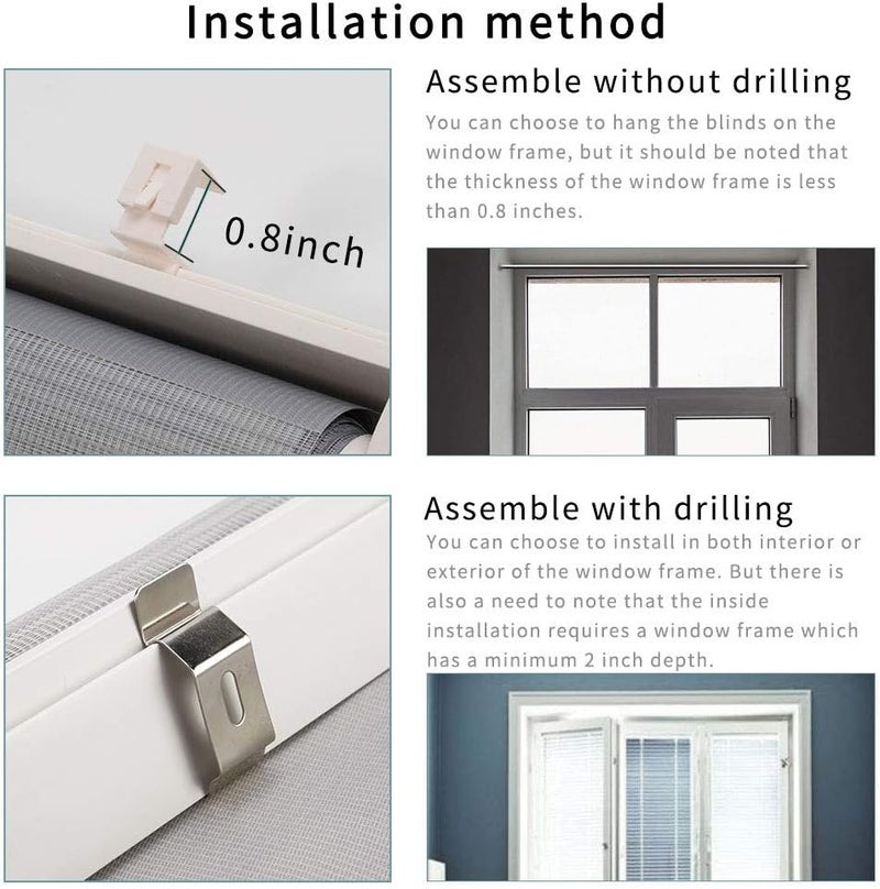 SMONTER Easy Fix Zebra Roller Blind,Day and Night Blinds Curtains with Install Accessories (65CMx150CM, GREY) - Image 2