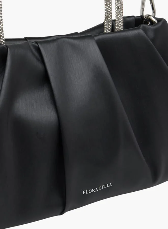 Flora Bella By Shoexpress Women's Logo Detail Tote Bag with Embellished Top Handles
