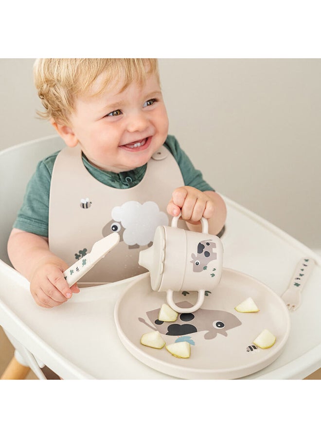 done by deer Foodie Cutlery Set Tiny Farm Sand | Baby Spoon, Fork  And  Knife Set | Easy-Grip Handles | Durable  And  Safe | Scandinavian Design  - Image 3