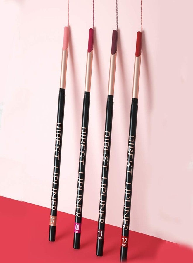 QiBest 12 Colors Lip Liner Pencil Waterproof Non-Marking Matt Velvet Lipstick Pen （12Pcs Lot Set） - Image 5