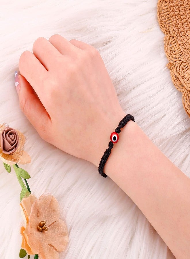 SUMMER LOVE Handmade Jewelry Evil Eye Bracelets with Card,Black Red String Bracelets Kabbalah Protection Luck Amulet for Women Men Boys Girls Friends Pulseras Mujer (Red Bead-Black String) - Image 4