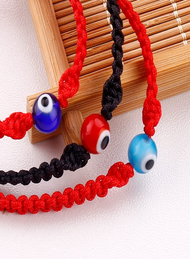 SUMMER LOVE Handmade Jewelry Evil Eye Bracelets with Card,Black Red String Bracelets Kabbalah Protection Luck Amulet for Women Men Boys Girls Friends Pulseras Mujer (Red Bead-Black String) - Image 5