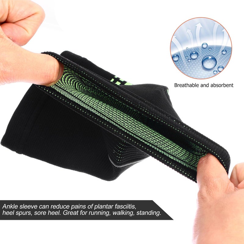 Compression Ankle Brace Pair Green Medium For Men Sports Injury Prevention Anti Sprain - Image 5