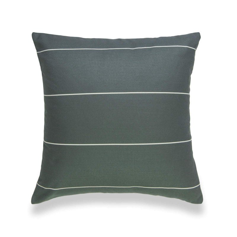 Hofdeco Modern Boho Decorative Throw Pillow Cover Only for Couch Sofa Bed Moss Green Stripes 20x20