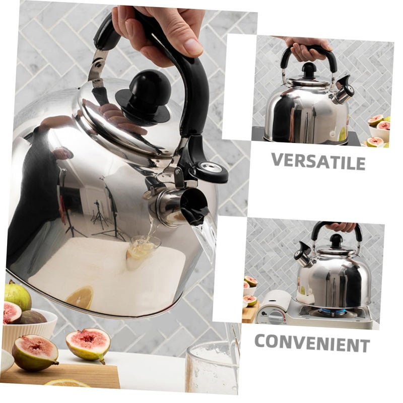 5L Whistling Stainless Steel Stove Kettle Mirror Polished For Gas Induction Cooktop - Image 4