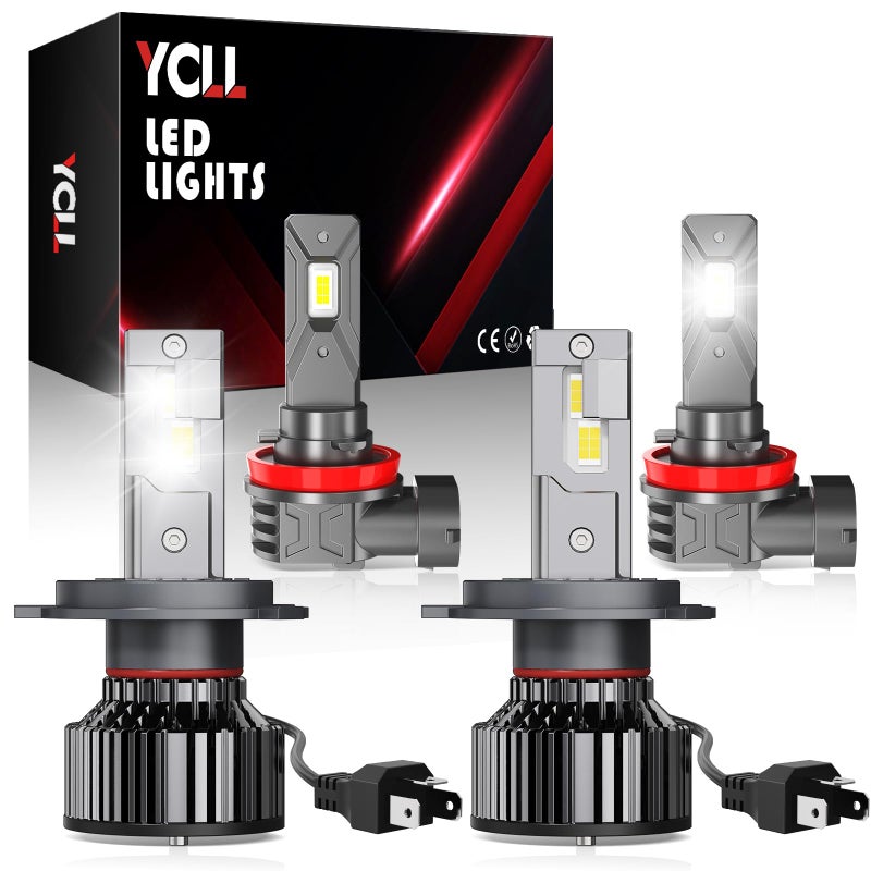 YCLL Compatible with Hon-da CR-V CRV 2007 2008 2009 2010 2011 2012 2013 2014 LED Combo Pack,6500K,500% Brightness,70W,4 Pack - Image 1