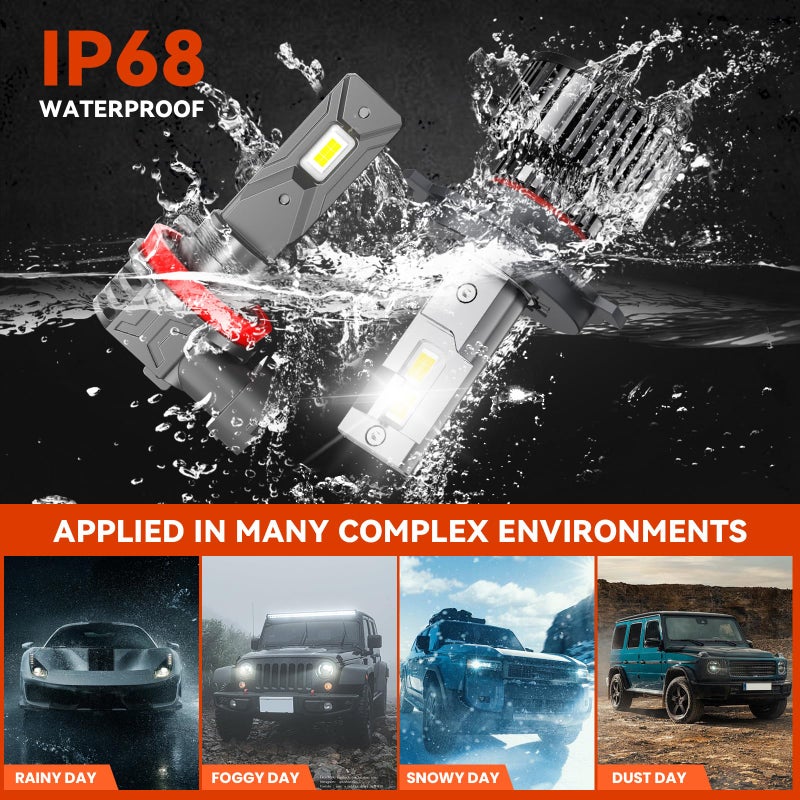 YCLL Compatible with Hon-da CR-V CRV 2007 2008 2009 2010 2011 2012 2013 2014 LED Combo Pack,6500K,500% Brightness,70W,4 Pack - Image 5