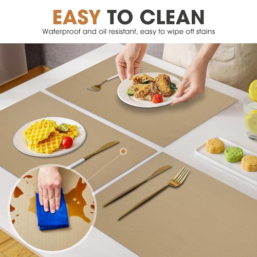 ALIUNI Shelf and Drawer Liner, Kitchen Cabinet Liners Non-Adhesive Non-Slip Waterproof Washable Mats, Protect Dresser Shelves, Beige, 12 in X 10 FT - Image 3