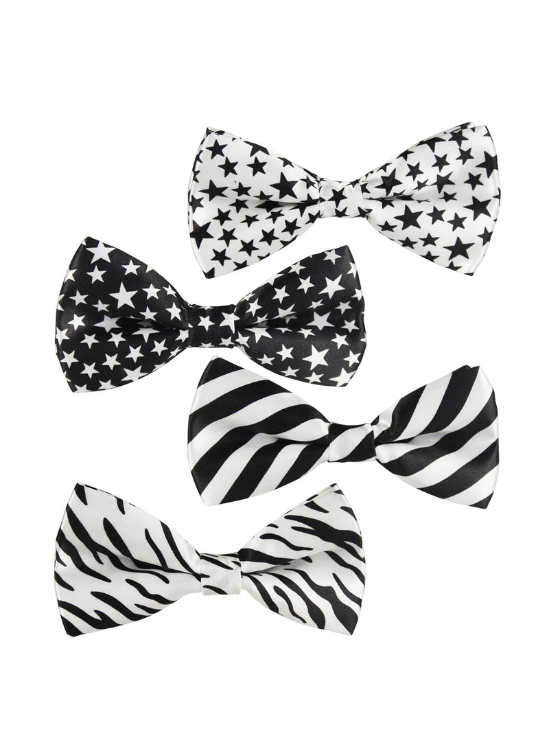 Printed bow tie Colorful black and white bow cartoon adult trendy bow tie show party accessories - Image 1