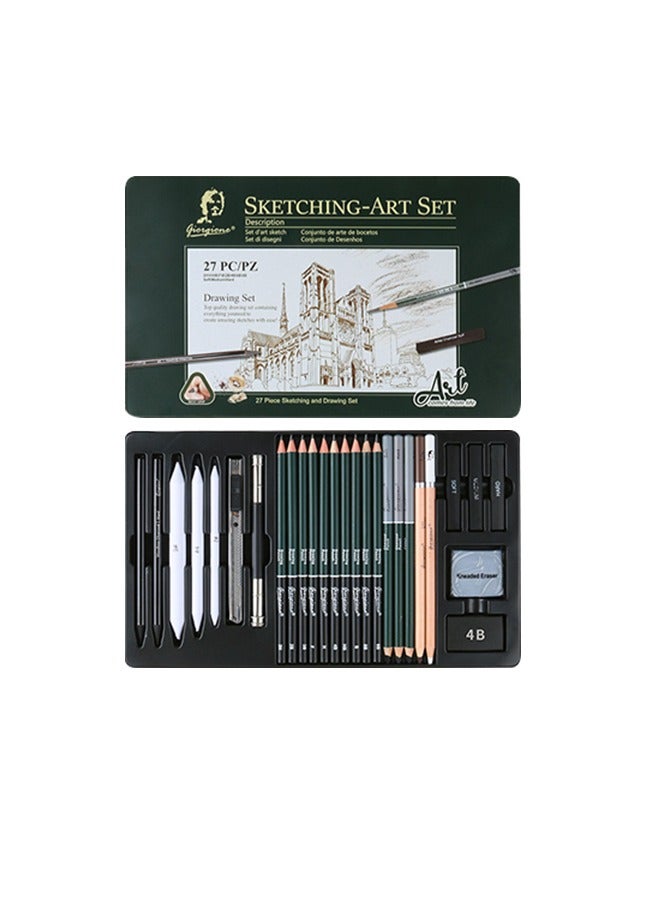 27 Pcs Pencil Set With Pencil Extender, High Performance Art Drawing Pen, Wear-Resistant Sketch Pen With Eraser, Strong Visual Effect - Image 1