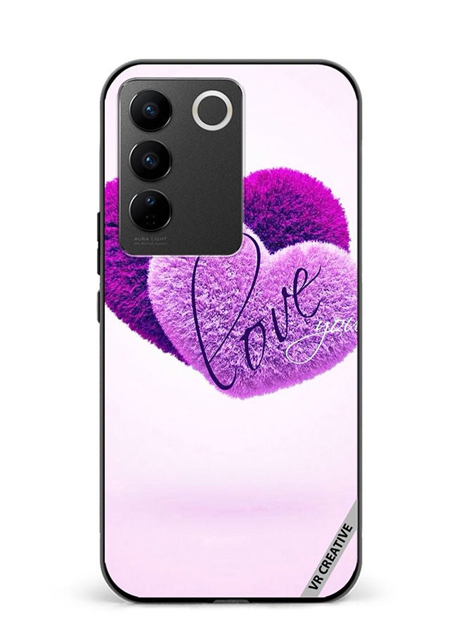 Protective Case Cover For Vivo V27 Love you Heart Design Multicolour