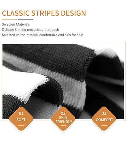 Raylarnia Women's Extra Long Opaque Striped Over Knee High Stockings Socks-Black/White Stripes - Image 5