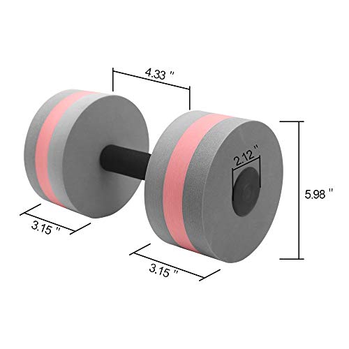 OSMOFUZE Aquatic Exercise Dumbbells – Set of 2 for Water Aerobics Fitness and Pool Exercises Grey - Image 2