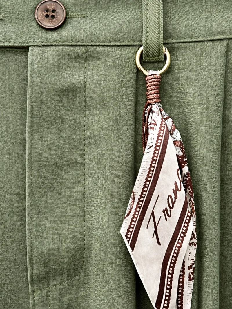 MixRay MIXRAY High Waist A-Line Midi Skirt with Accessories