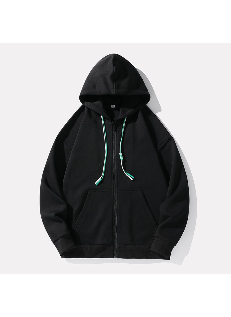 Generic - NASA Couple Hooded Sweatshirt Mens Trendy Brand Autumn New Style Japanese Version Trendy Flow Beginning Zip-Up Base Layer Top J Blue - Image 1