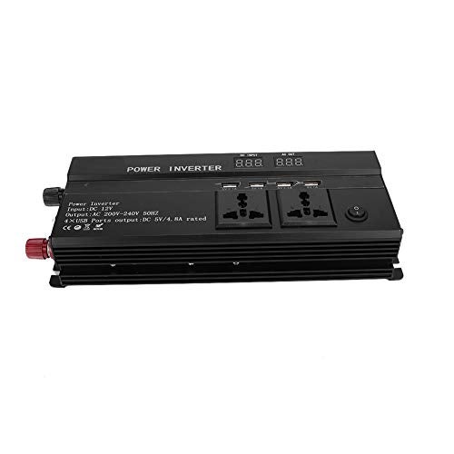 Suuonee Car Power Converter, 4000W DC 12V to AC 220V LCD Display Pure Sine Wave USB Power Inverter Converter - Image 4