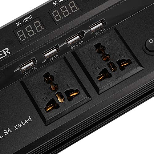 Suuonee Car Power Converter, 4000W DC 12V to AC 220V LCD Display Pure Sine Wave USB Power Inverter Converter - Image 2