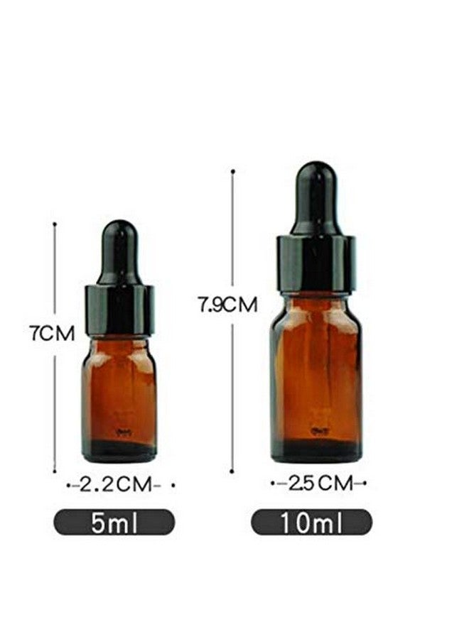 erioctry 5Ml 10Ml Amber Glass Essential Oil Bottles And Eyed Dropper Black Caps Makeup Cosmetic Sample Container Bottle For Essential Oil Aromatherapy Use(Pack Of 12) (5Ml) - Image 3