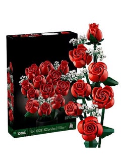 Generic 968PC Romantic Rose Flower Bouquet Building Blocks Creative Home Desk Plant Decoration Assemble Bricks Toys For Gifts Girls Lady  - Image 1