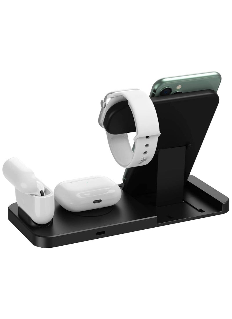 Generic - 4 in 1 Wireless Charging Stand,, Fast Charger for Apple Watch, iPhone 13/12/11/ Pro Max/Mini/11/Pro/AirPods/Samsung smart phone etc - Image 1