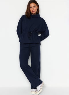 Navy Blue Thessaloniki/Knitwear Look High Neck Gathered Regular Fit Knitted Sweatshirt TWOAW24SW00146 - pzsku/ZD4CFE00652DCAD6CDF2EZ/45/_/1730940056/b49cbb3b-1433-4133-978c-17fd33eb756e