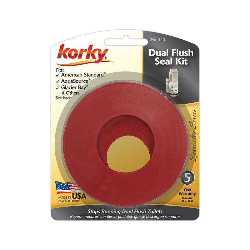 Korky Korky 440BP Dual Flush Seal Kit  Replaces AquaSource American Standard Glacier Bay and Mansfield Seals  Made in USA  Red  3 In - Image 2