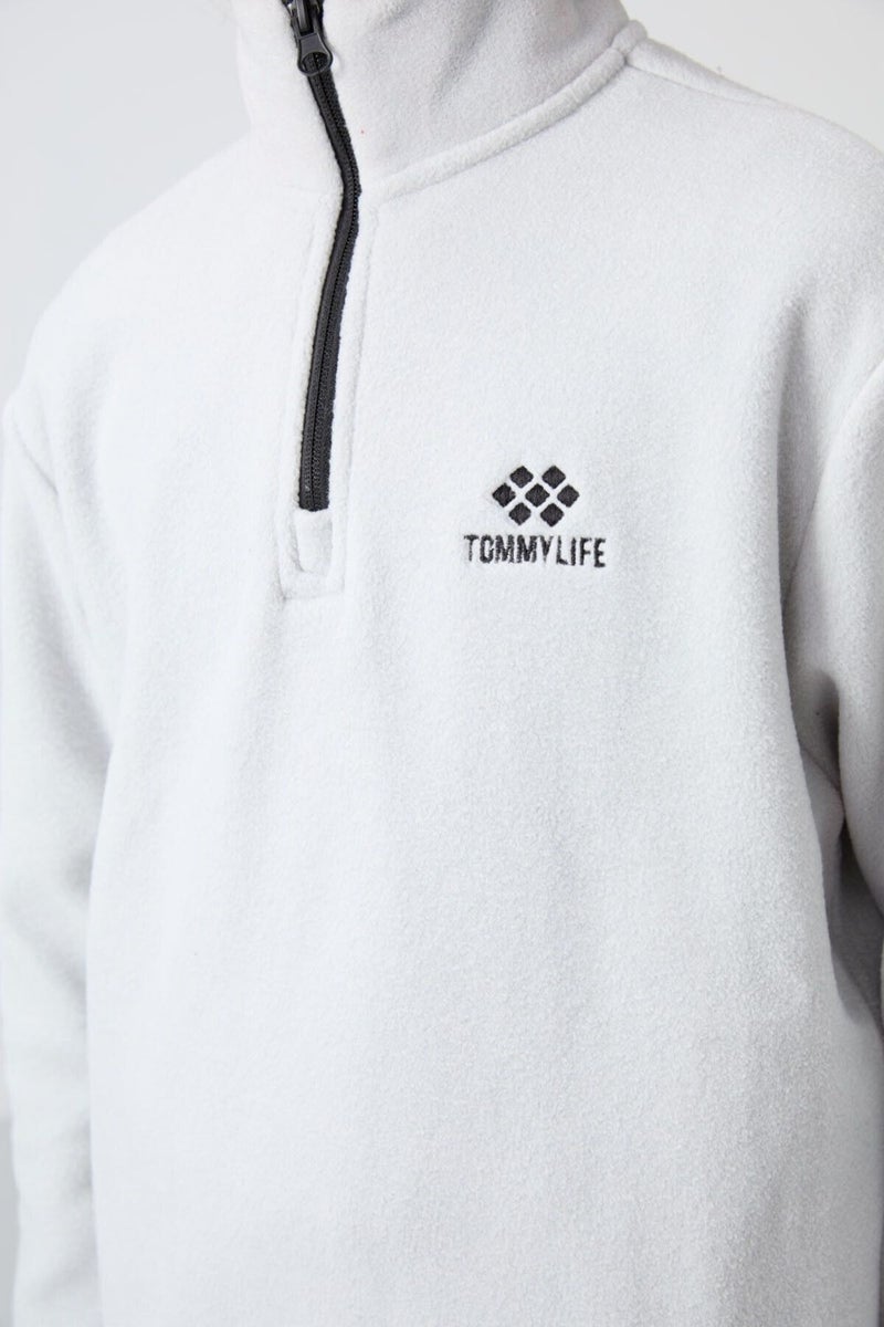 Tommy Life Stone Thick Soft Texture Standard Fit Embroidered Polar Fleece Boy's Sweatshirt - 11221  - Image 2