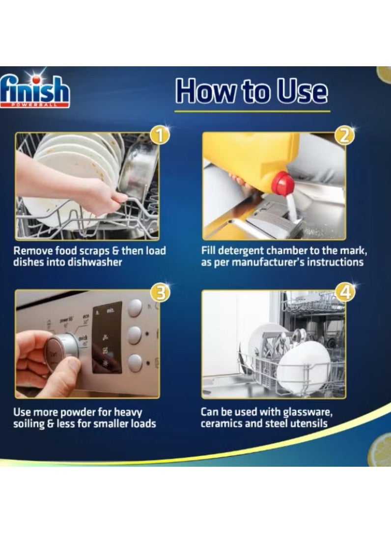 Finish Classic Lemon Dish Washing Powder - Image 4