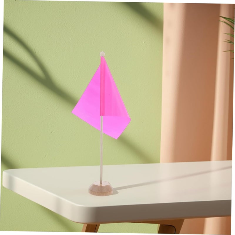 Mini Flag Holder Stand Wooden Desk Flag Base for Office Decor Effortless Setup and User-friendly Design for Indoor Events Wood Material for Elegant Display - Image 2