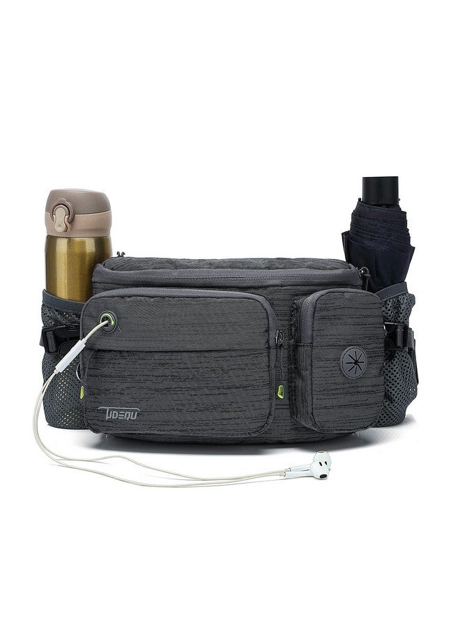TUDEQU Fanny Pack For Men With Water Bottle Holders, Black Fanny Pack, Waist Bag For Men, Fanny Pack Men - Image 1